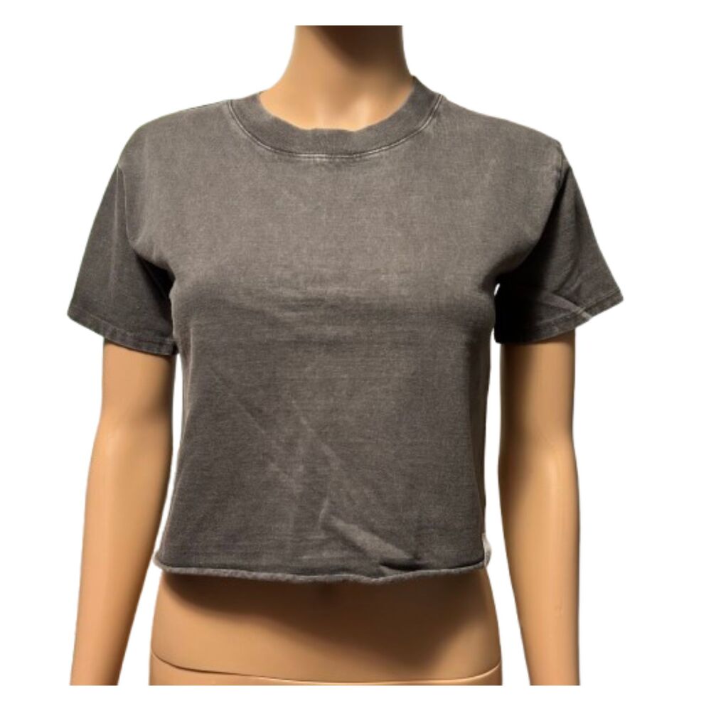 Nordstrom Treasure & Bond Girls Womens Raw Hem Cropped Tee size Medium E77